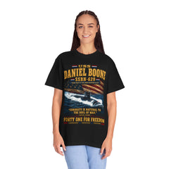 USS Daniel Boone SSBN-629 Submarine T-Shirt — "Forty One for Freedom" Patriotic Navy Tee