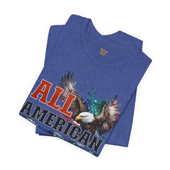 All American Boy With Eagle Graphic, Unisex Jersey Short Sleeve Tee