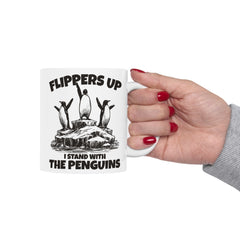 Flipping the Penguins Ceramic Mug — Funny Penguin Bird Lover Coffee Cup (11oz, 15oz)
