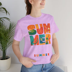 Summer Graphic Tee — Colorful Tropical "SUMMER" Typography T-Shirt