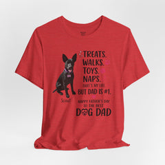 Personalized Dog Dad T‑Shirt — "Treats. Walks. Toys. Naps." Father's Day Gift