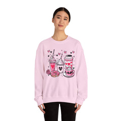 Woman's Valentine Beverages-  Unisex Heavy Blend™ Crewneck Sweatshirt