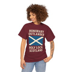 Honorary Outlander Heavy Cotton Tee, Holy Loch Scotland Shirt, Outlander Fan Gift, Casual Tee, Travel Souvenir, Unisex T-Shirt