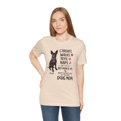 Personalized Your Dog and its name Mother's Day T-Shirt — 'Treats. Walks. Toys. Naps.