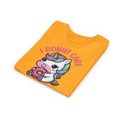 I Donut Care Unicorn Youth Short Sleeve Tee - Fun & Whimsical T-Shirt for Kids