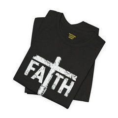 Faith Cross Prosthetic Leg T‑Shirt — Amputee Inspirational Christian Tee