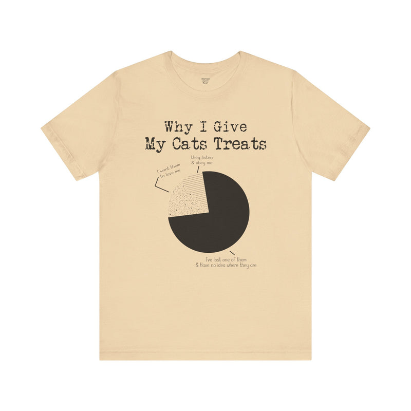Why I Give My Cat Treats, Funny Graphic, Unisex Jersey Short Sleeve Tee