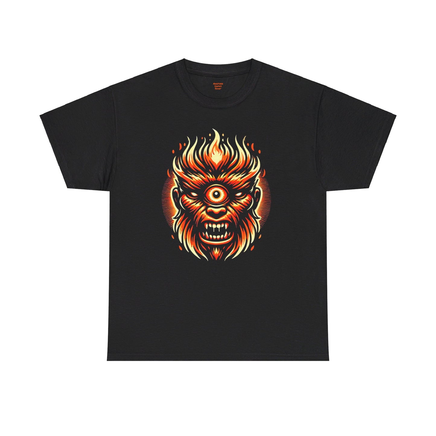 Flaming Fire Cyclops - Graphic Unisex Heavy Cotton Tee