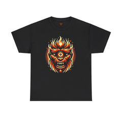 Flaming Fire Cyclops - Graphic Unisex Heavy Cotton Tee