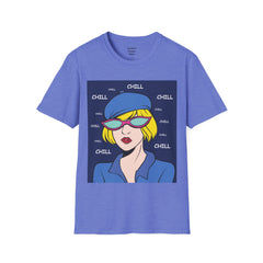 Chill Girl Unisex Softstyle T-Shirt  Pop Art Girl Wearing Sunglasses