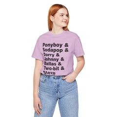 The Outsiders Shirt, Greasers Characters Shirt, Unisex Jersey Short Sleeve Tee