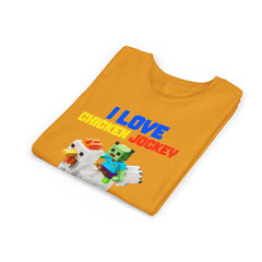 Youth I Love Chicken Jockey Tee - Fun Gamer T-Shirt for Kids