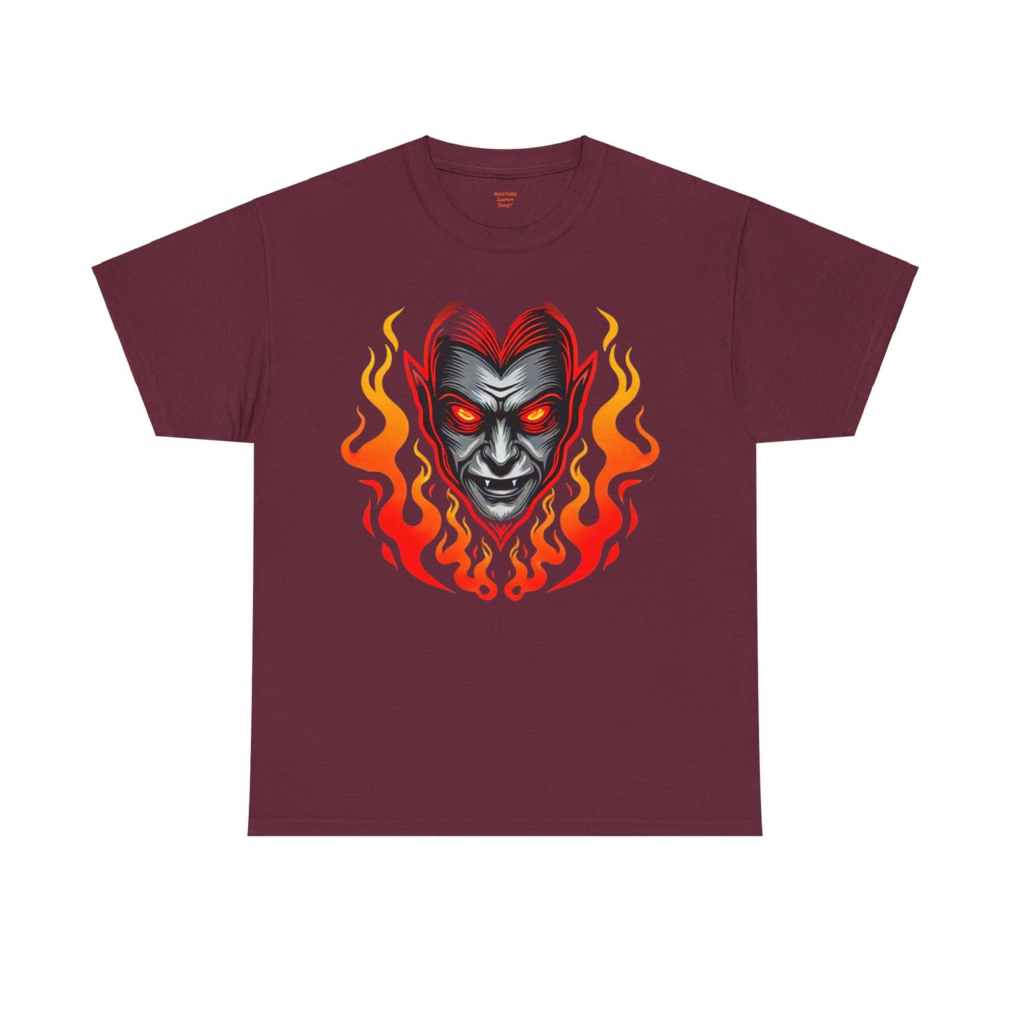 Flaming Fire Vampire - Graphic Unisex Heavy Cotton Tee