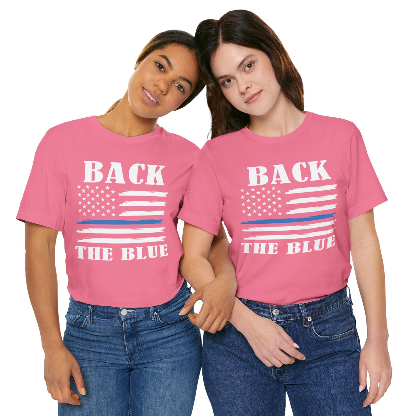 BACK THE BLUE Flag, Graphic Unisex Short Sleeve Tee