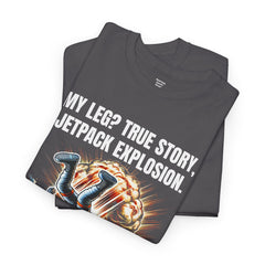 Amputee Exploding JetPack Humor - Unisex Garment-Dyed T-shirt