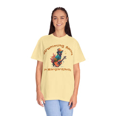 Parrot Strummin Away In Margaritaville - Unisex Garment-Dyed T-shirt
