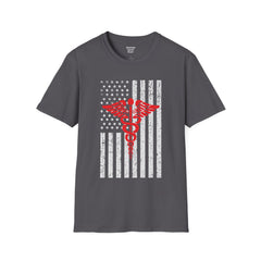 American Doctor - Unisex Softstyle T-Shirt | Doctor Awareness, Medical Wear, Gift For Him, Scrubs Lover, Hospital Staff Gift, Gift For Him
