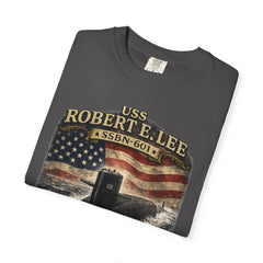 USS Robert E Lee SSBN 601 Submarine T-Shirt with a quote from its namesake