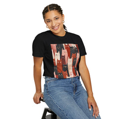 Cute Cat Print Unisex Garment-Dyed T-Shirt - Comfort Colors Soft Perfect for Animal Lovers and Casual Days