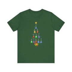 Guitar Lover Christmas Tree - Unisex NuBlend® Tee Shirt / Electric, Acoustic Guitar, Guitarist Gift, Christmas Gift, Gift for him