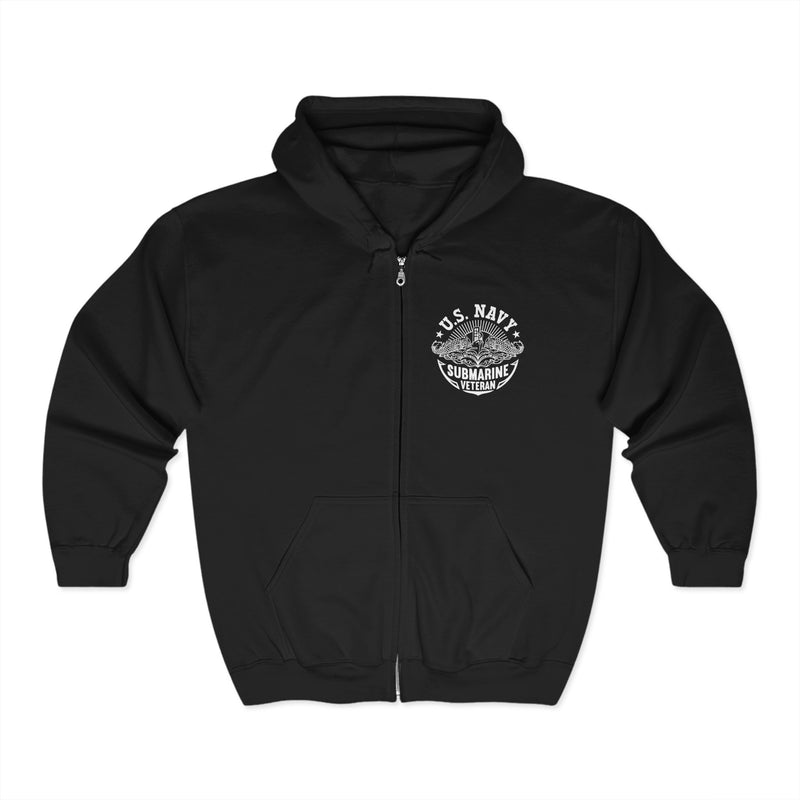 Navy Submarine Service Zippered Hoodie