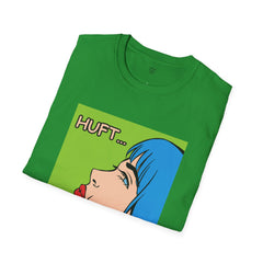 Pop Art Gal T-Shirt featuring Blue Hair and Red Lips Unisex Soft Style Shirt