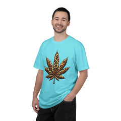 Vintage Leopard Cannabis Leaf T-shirt — Weed Lover Stoner Gift