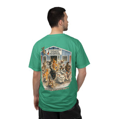 Lauren McGowan Front Logo Back Graphic Baldwin Harbor Animal Hospital "Who Let the Cats Out?" T Shirt