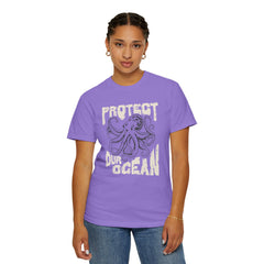 Octopus, Protect Our Ocean -  Graphic Unisex Garment-Dyed T-shirt