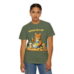 Whisker Cat Baking T-Shirt — Cute Cat Chef Graphic Tee