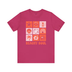 Beachy Soul Unisex Jersey Tee - Perfect Summer Vibes, Casual Wear, Gift for Beach Lovers, Vacation Outfit, Relaxed Style