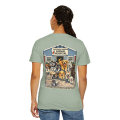 Back Graphic "Who Let the Dogs Out?" Baldwin Harbor Animal Hospital Cute Vet Clinic T Shirt