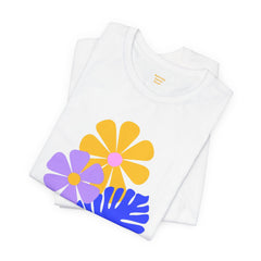 Summer Floral Tee — Retro Flowers & Monstera Design