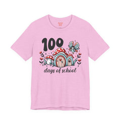 100 DAYS OF SCHOOL Toadstool House - Unisex Short Sleeve Tee | Elementary School Holiday, Teacher Apparel, Kids Motivation, Teacher Sarcasm