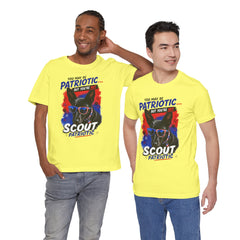 Personalized With Your Dogs Image and Name Patriotic Unisex Jersey Short Sleeve Tee