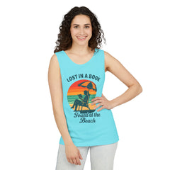 Beach Reader Unisex Tank Top | Summer Vibes | Lost In A Book | Perfect for Book Lovers, Beach Days, Vacations, Gifts, Relaxing Moments