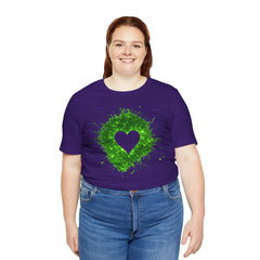 Galaxy Heart Tee — Purple or Green Splatter Heart T-Shirt