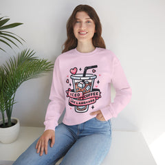 Woman's Ice Coffee Is My Love Language Valentine - Unisex Heavy Blend™ Crewneck Sweatshirt