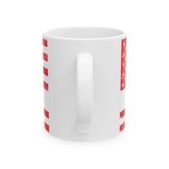 Patriotic Red Friday Flag Ceramic Mug – Distressed American Flag Coffee Cup (11oz & 15oz)