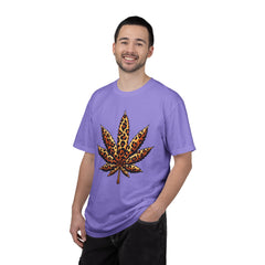 Vintage Leopard Cannabis Leaf T-shirt — Weed Lover Stoner Gift