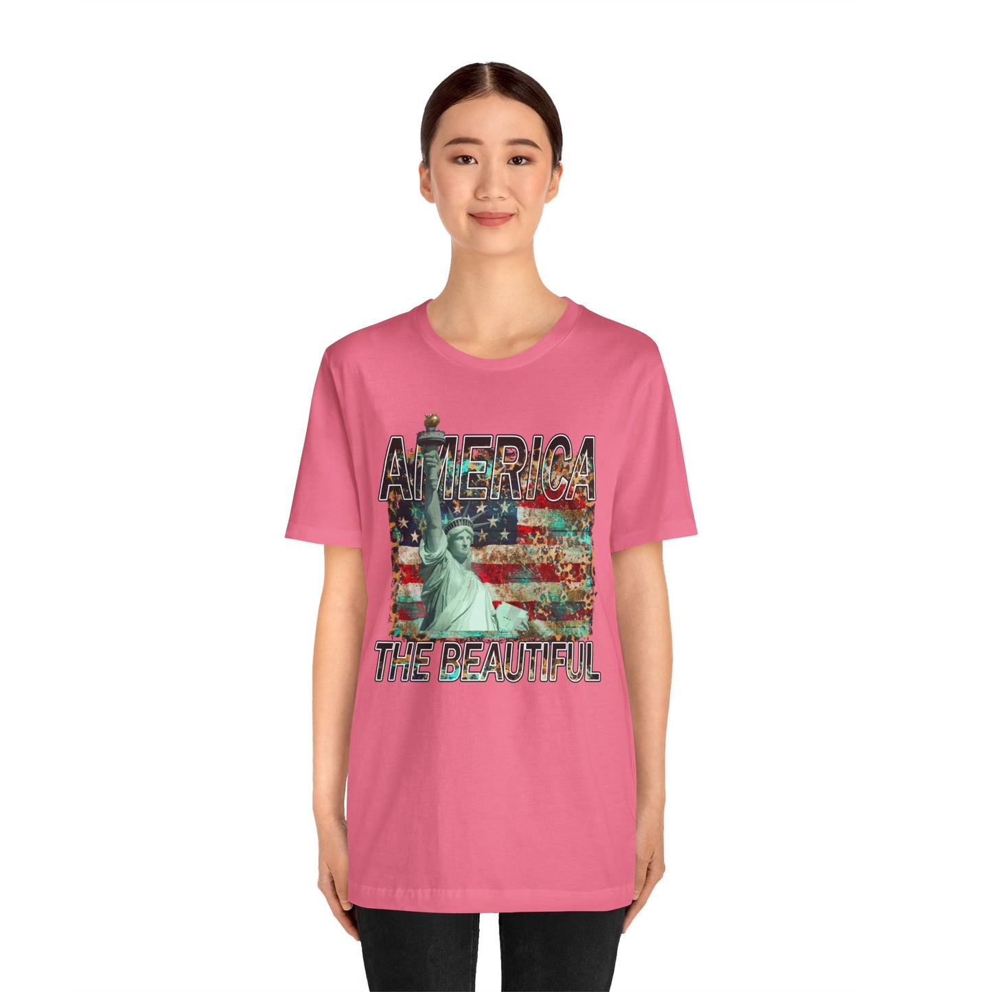 Statue Of Liberty, America The Beautiful, Unisex Jersey Short Sleeve Tee