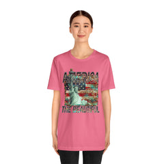 Statue Of Liberty, America The Beautiful, Unisex Jersey Short Sleeve Tee