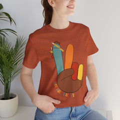 Thankful Teacher T‑Shirt – Hand Turkey Teacher Appreciation Tee
