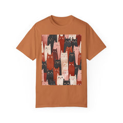 Cute Cat Print Unisex Garment-Dyed T-Shirt - Comfort Colors Soft Perfect for Animal Lovers and Casual Days