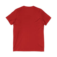 Forest Maiden V-Neck Tee — Woman with Dog & Nature Illustration