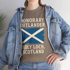 Honorary Outlander Heavy Cotton Tee, Holy Loch Scotland Shirt, Outlander Fan Gift, Casual Tee, Travel Souvenir, Unisex T-Shirt