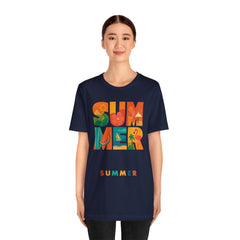 Summer Graphic Tee — Colorful Tropical "SUMMER" Typography T-Shirt