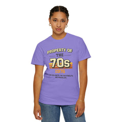70s Retro Tee – "Property of the 70s 1976" Vintage Graphic T-Shirt