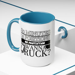 FUNNY RUGBY MUG  Two-Tone Coffee Mug, 15oz