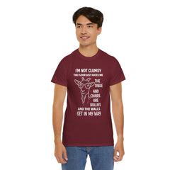 Clumsy Funny Goat Graphic Tee | Unisex Heavy Cotton Tee | Great Gift for Animal Lovers, Birthdays, Casual Wear, Humorous Gifts, Everyday Style
